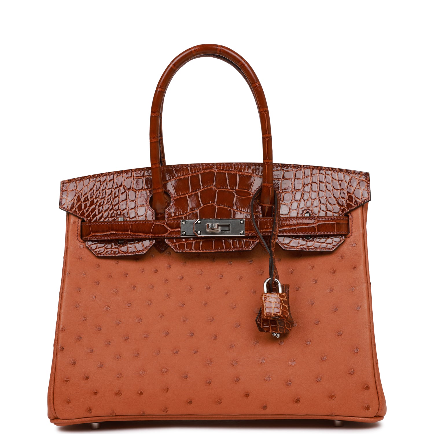 Hermes Birkin Cognac And Miel Shiny Alligator And Travel Bag