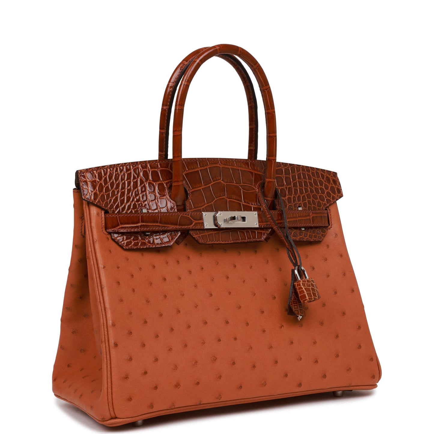 Hermes Birkin Cognac And Miel Shiny Alligator And Travel Bag