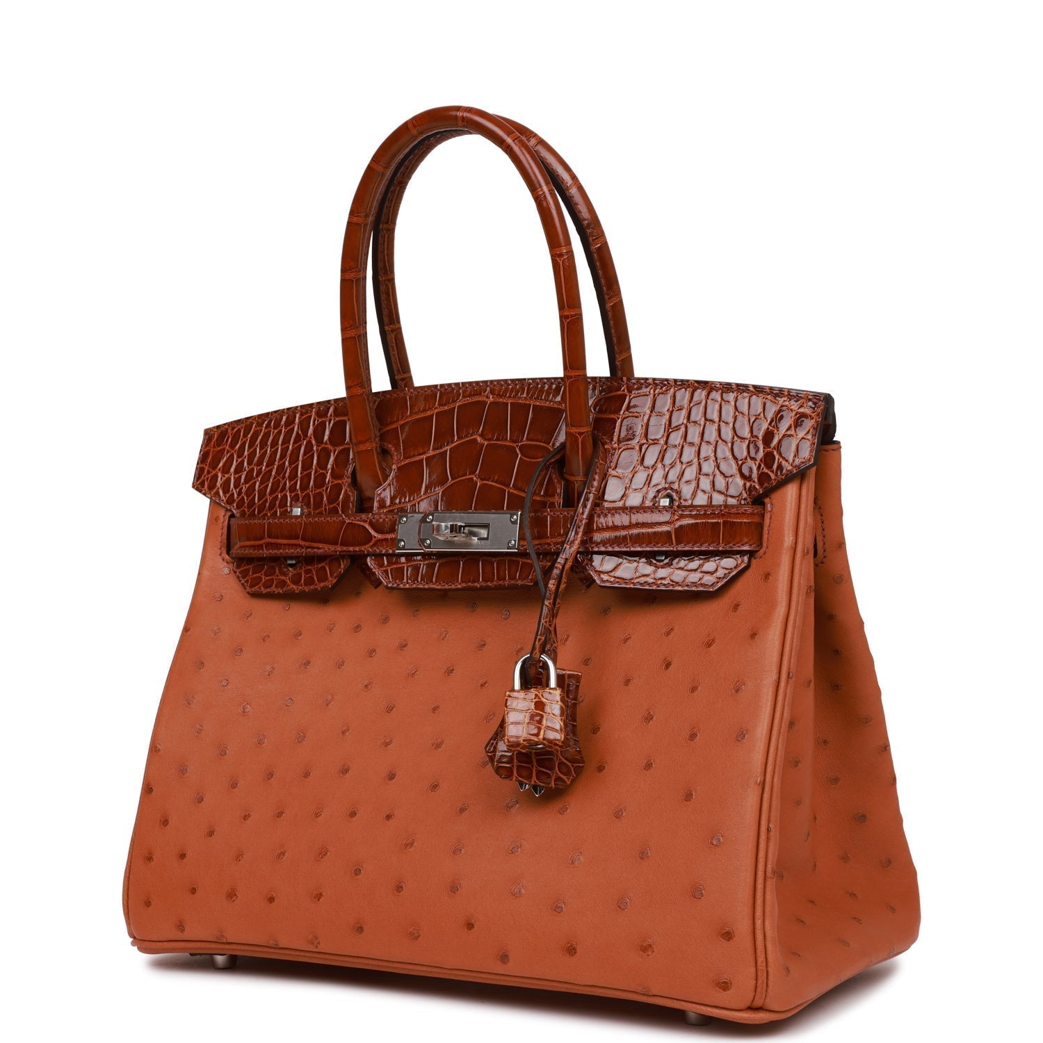 Hermes Birkin Cognac And Miel Shiny Alligator And Travel Bag