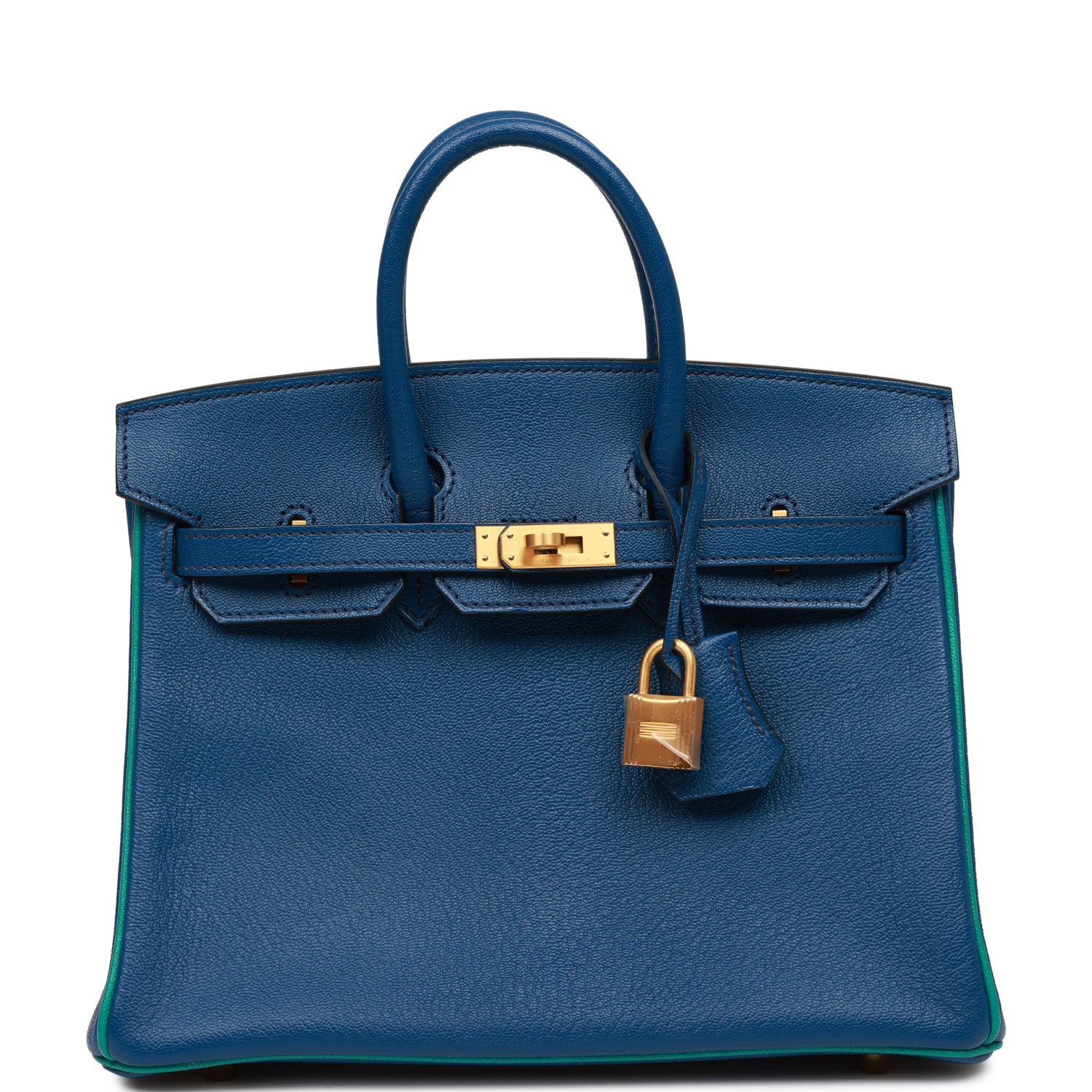 Hermes Special Order Hss Birkin Bleu Saphir And Gold Travel Bag