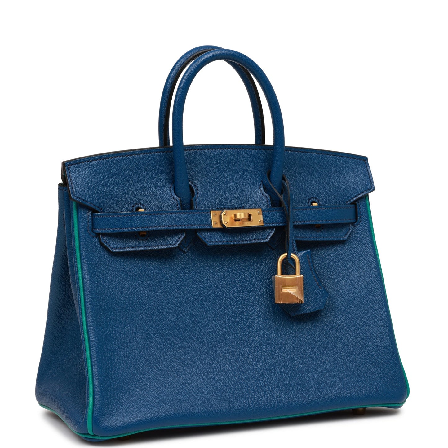 Hermes Special Order Hss Birkin Bleu Saphir And Gold Travel Bag