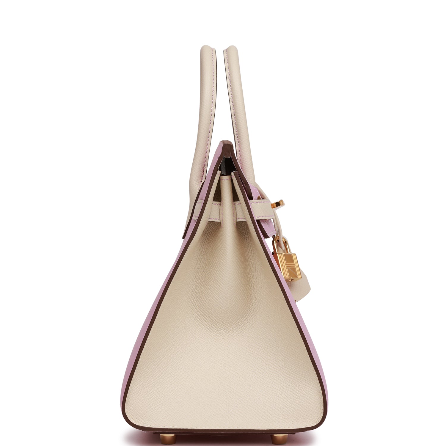 Hermes Birkin Sellier Mauve Sylvestre And Craie Epsom Gold Travel Bag