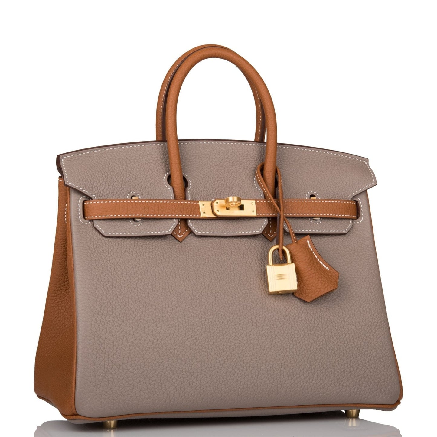 Hermes Birkin Gris Asphalte And Togo Brushed Hardware Gold Travel Bag Gold Hardware