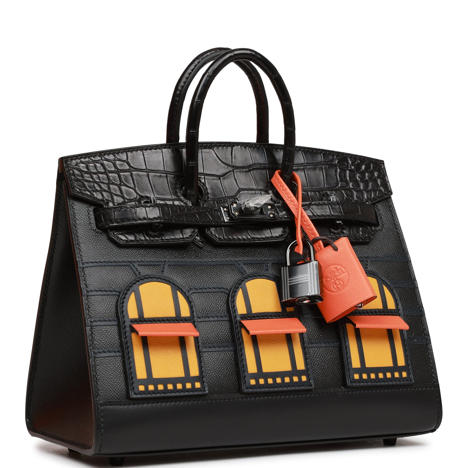 Hermes Sac Faubourg Birkin So Matte Alligator Hardware Black Travel Bag Hardware 1