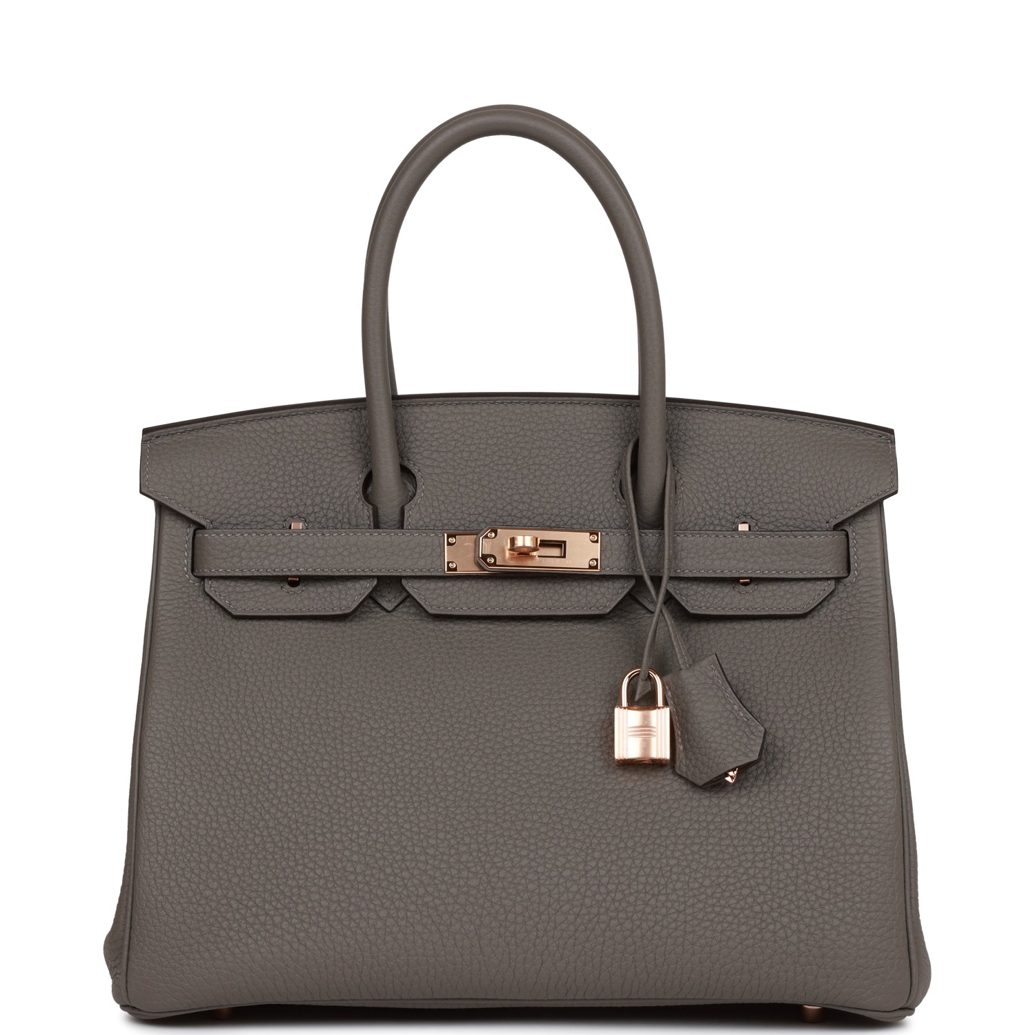 Hermes Birkin Gris Meyer Togo Rose Hardware Handbag Gold Travel Bag Hardware 2