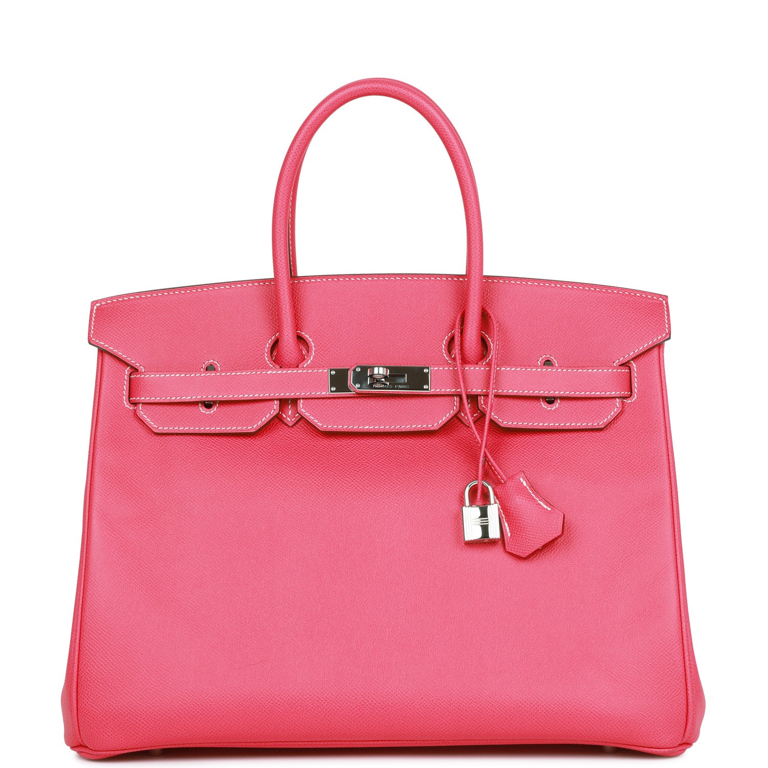 Hermes Birkin Rose Tyrien Epsom Palladium Hardware Handbag Travel Bag