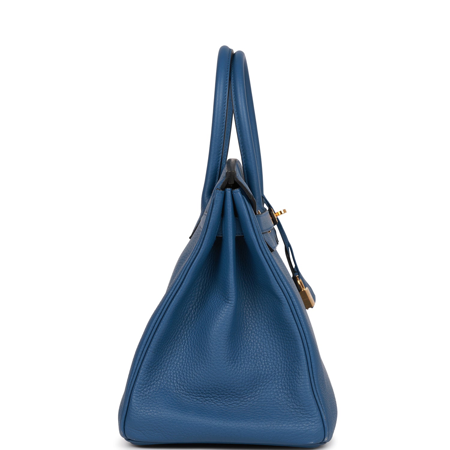 Hermes Birkin Bleu Agate Togo Hardware Handbag Gold Travel Bag