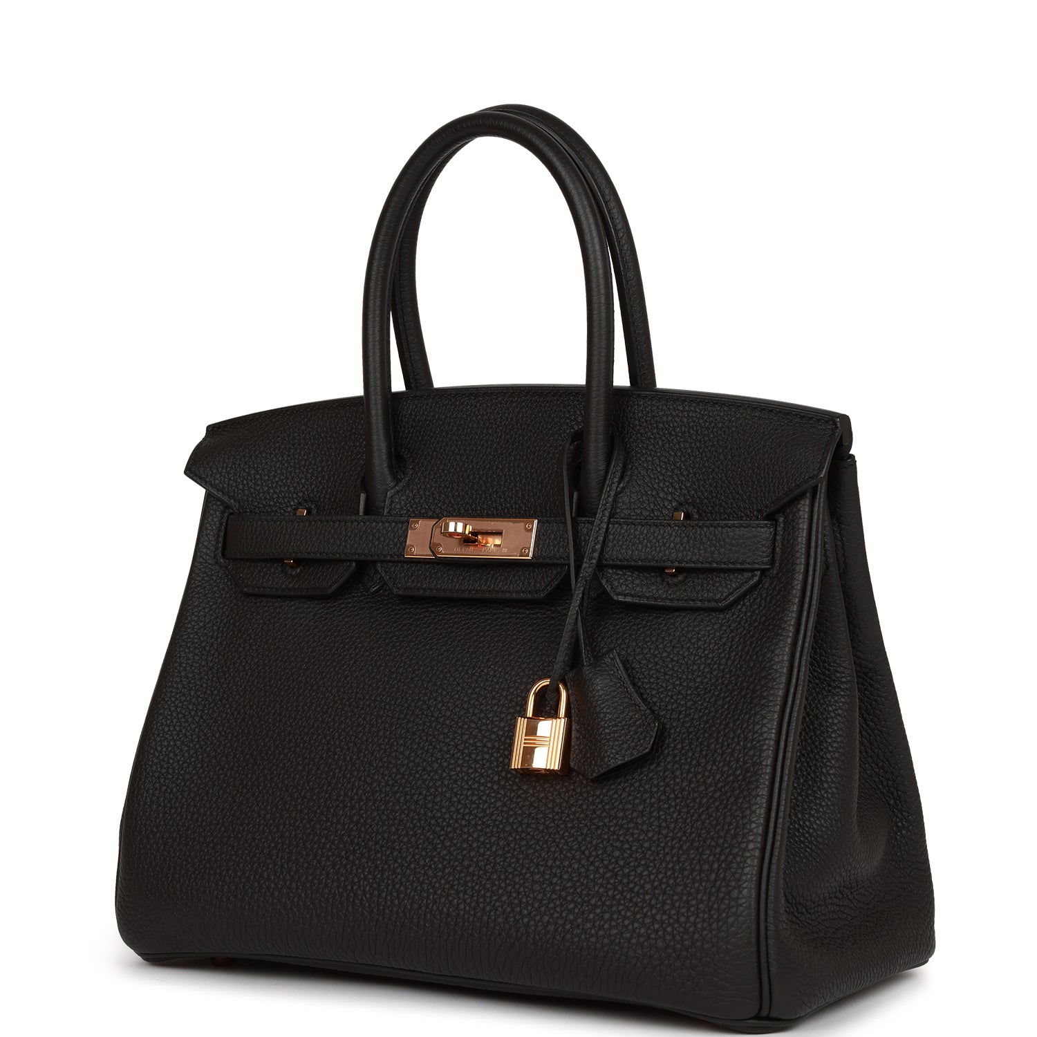 Hermes Birkin Togo Rose Hardware Handbag Black Gold Travel Bag Hardware 1 2