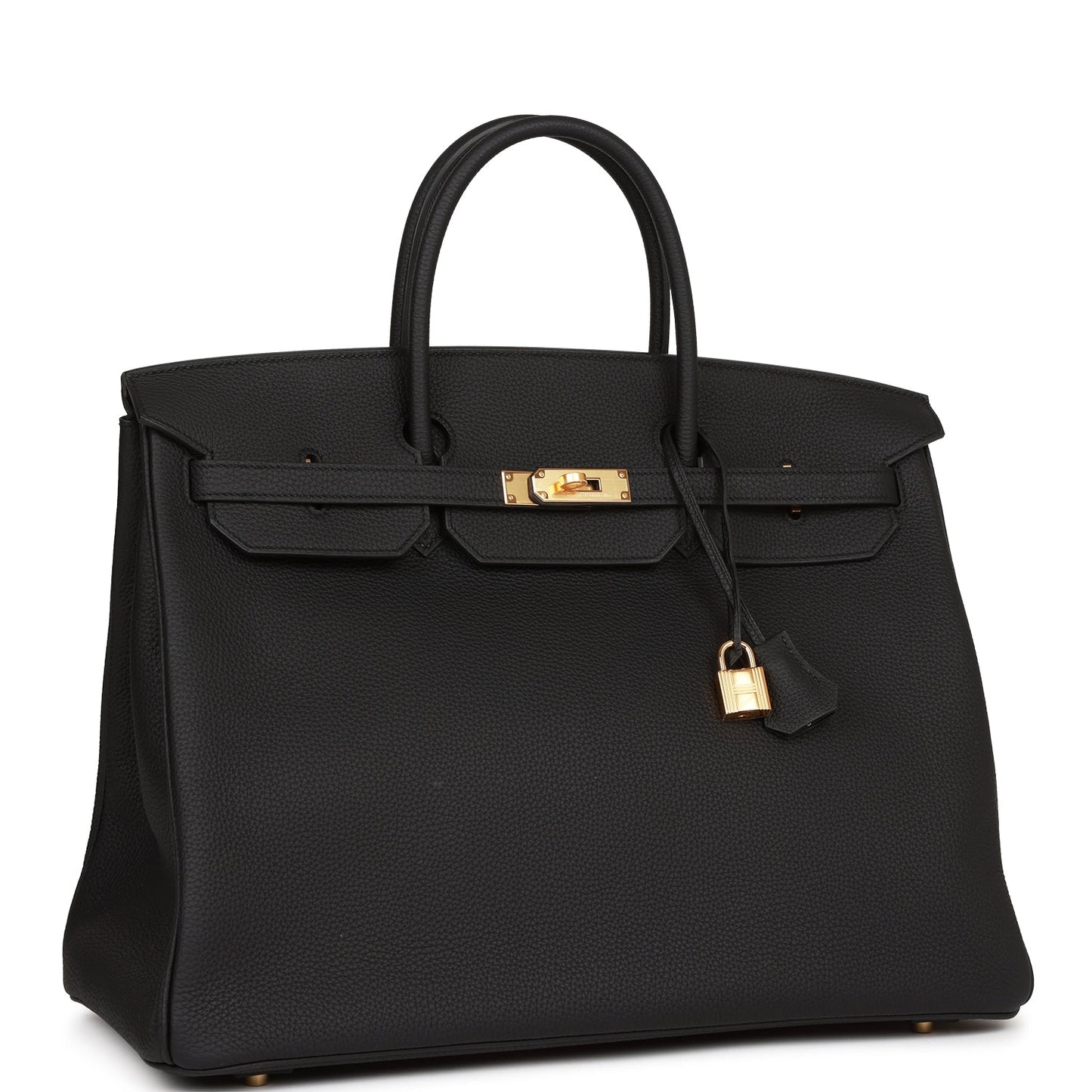 Hermes Birkin Togo Hardware Handbag Black Gold Travel Bag