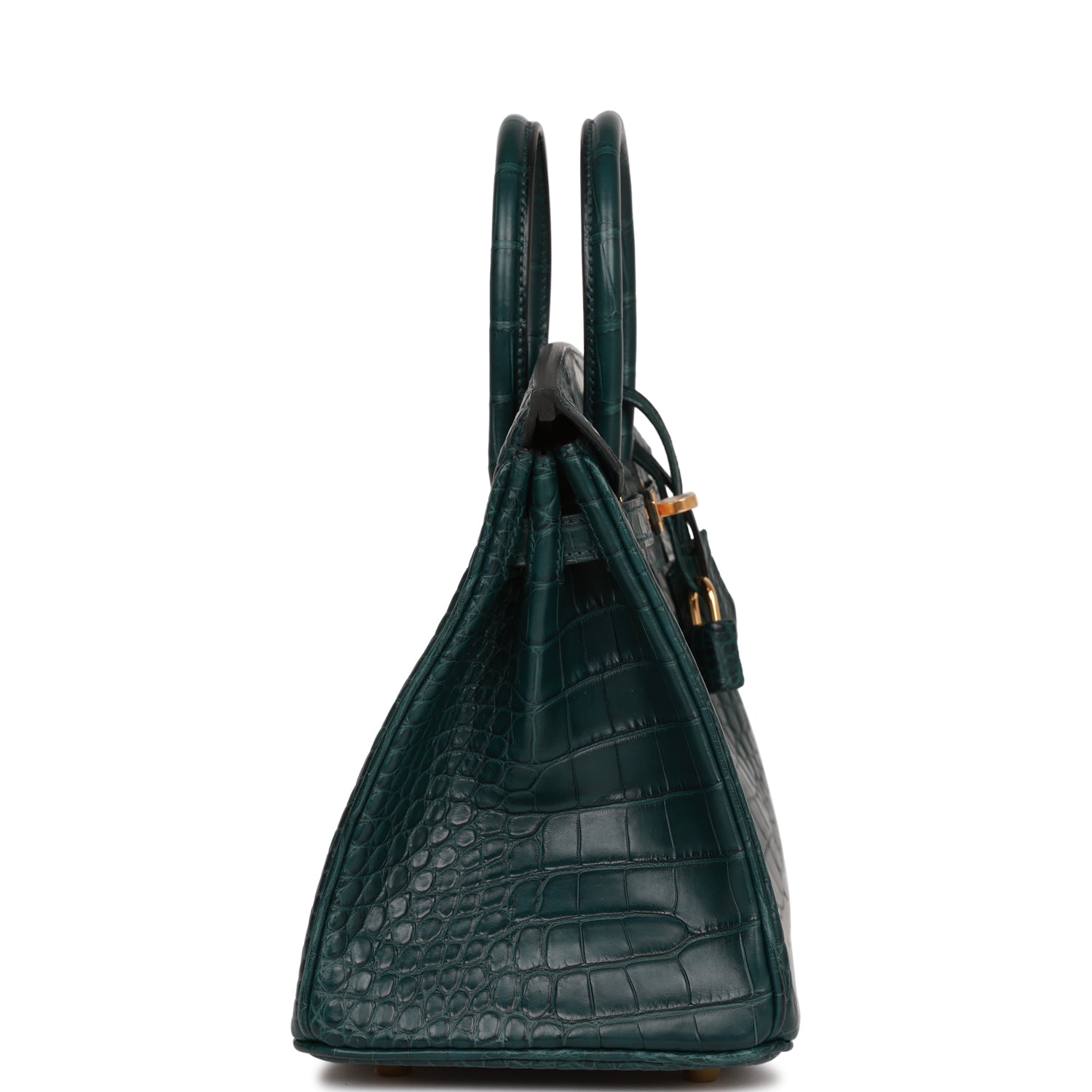 Hermes Birkin Vert Cypress Matte Alligator Hardware Handbag Gold Travel Bag