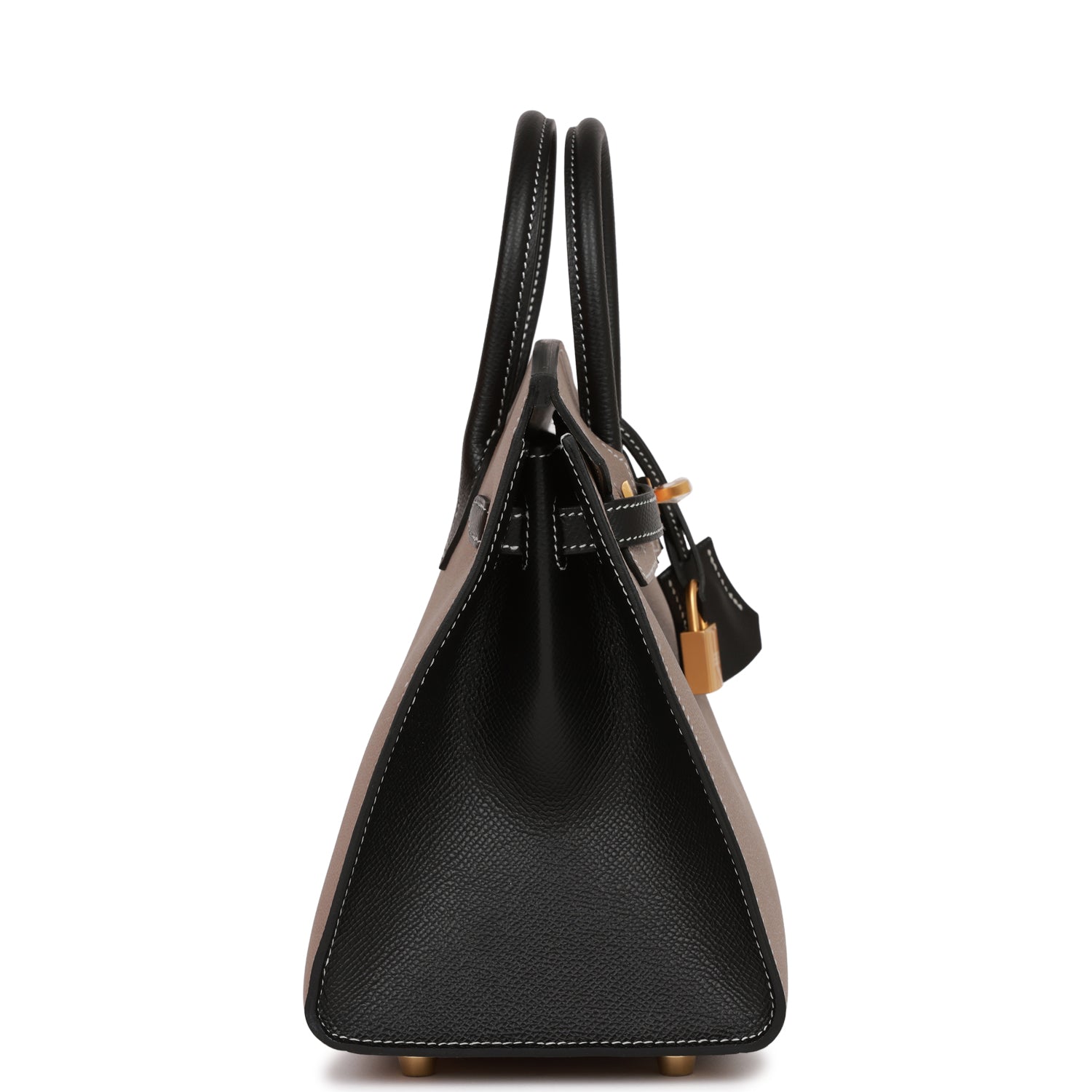 Hermes Birkin Sellier Etoupe And Epsom Brushed Hardware Black Gold Travel Bag