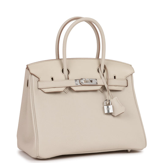 Hermes Birkin Beton Togo And Swift Palladium Hardware Handbag Travel Bag