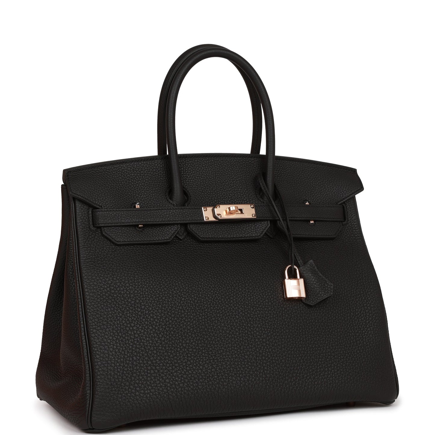 Hermes Birkin Togo Rose Hardware Handbag Black Gold Travel Bag