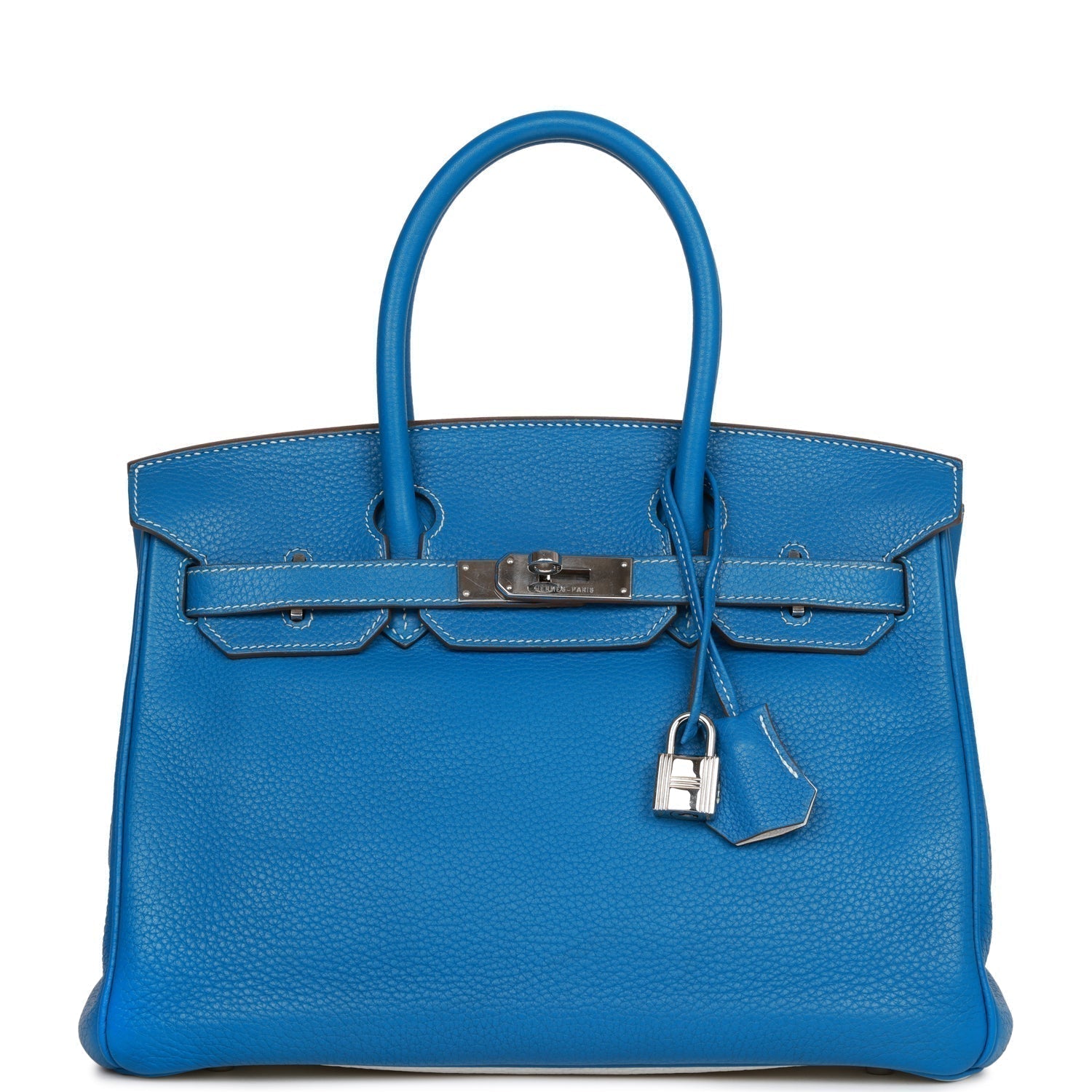 Hermes Eclat Birkin Mykonos And Clemence Palladium Hardware White Travel Bag