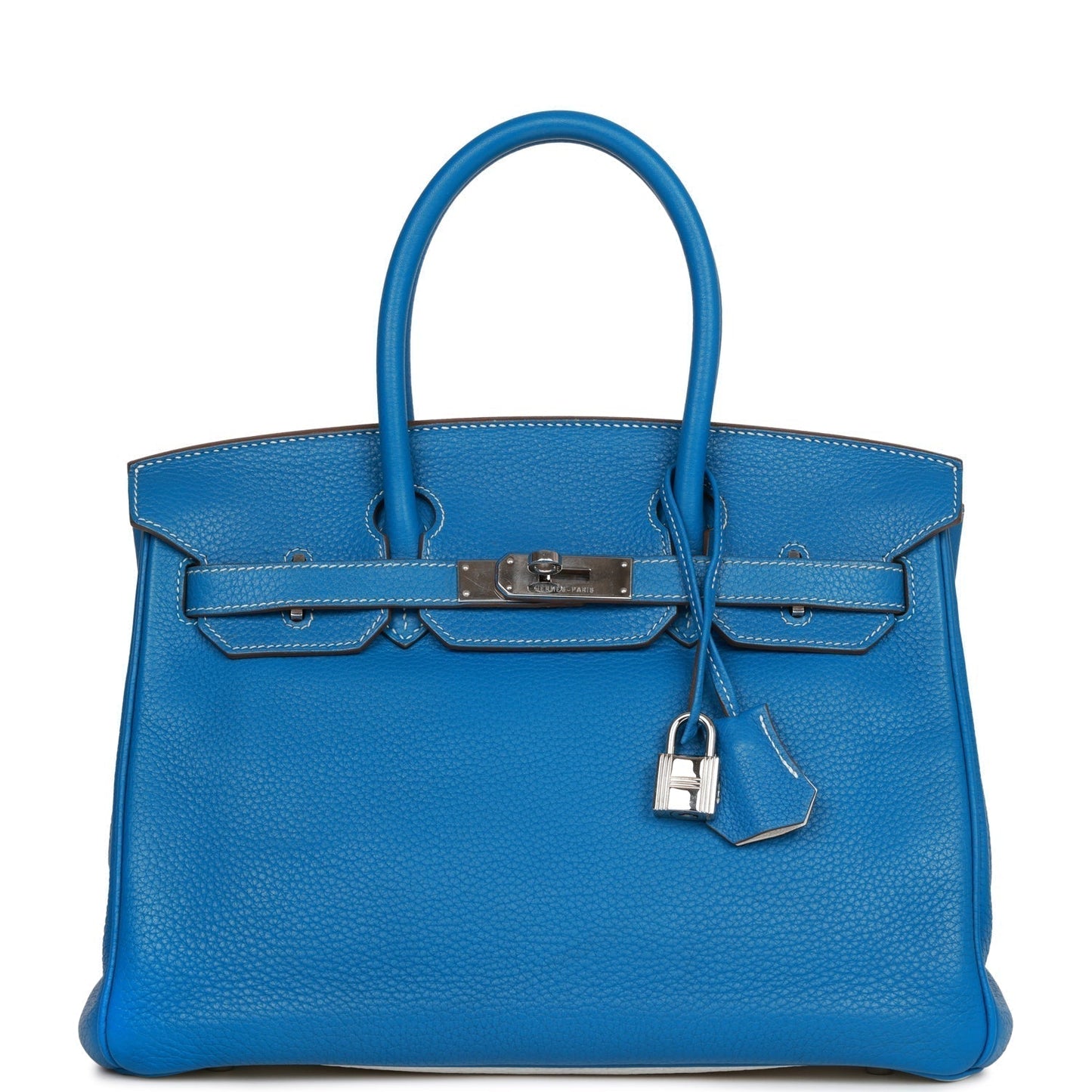 Hermes Eclat Birkin Mykonos And Clemence Palladium Hardware Handbag White Travel Bag