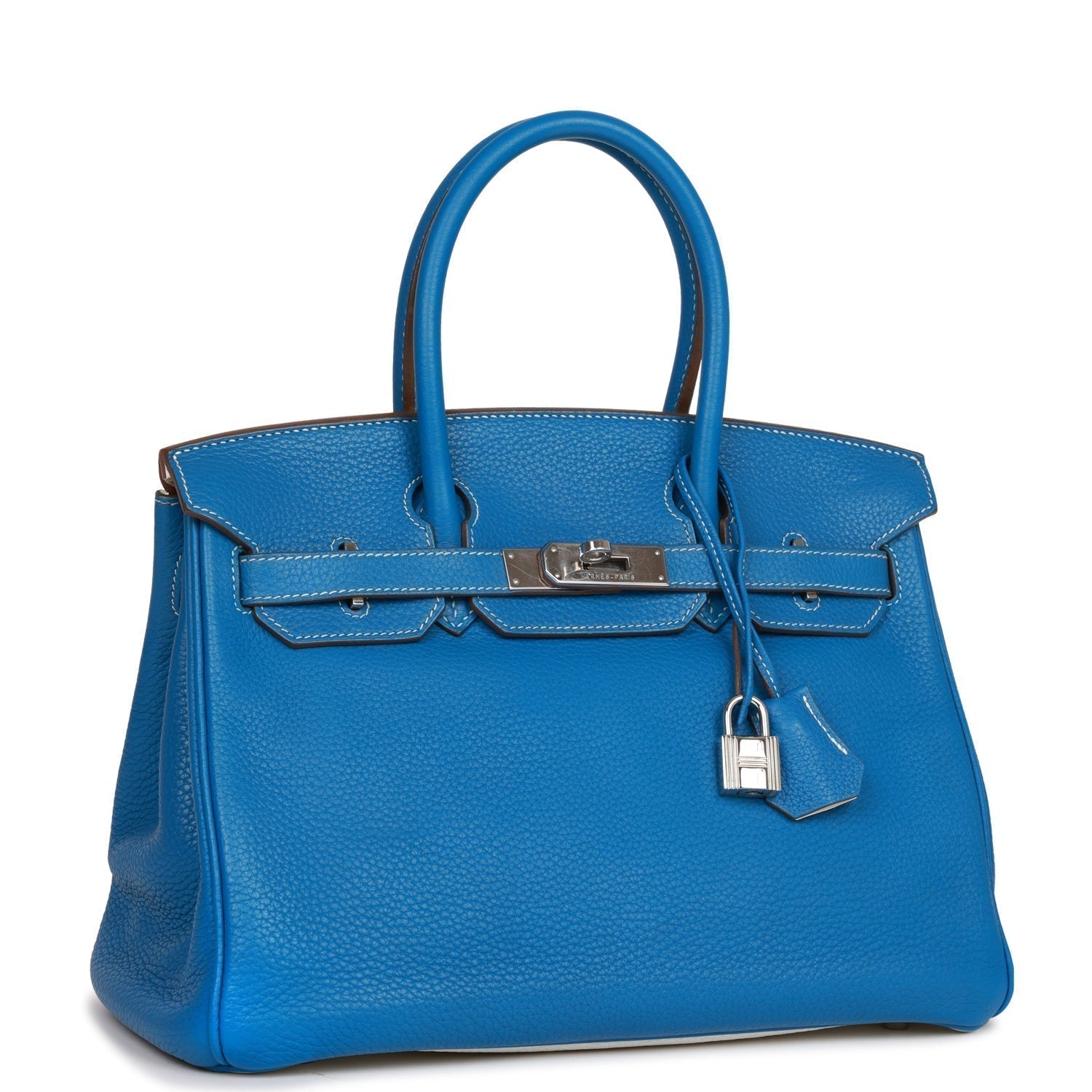 Hermes Eclat Birkin Mykonos And Clemence Palladium Hardware White Travel Bag