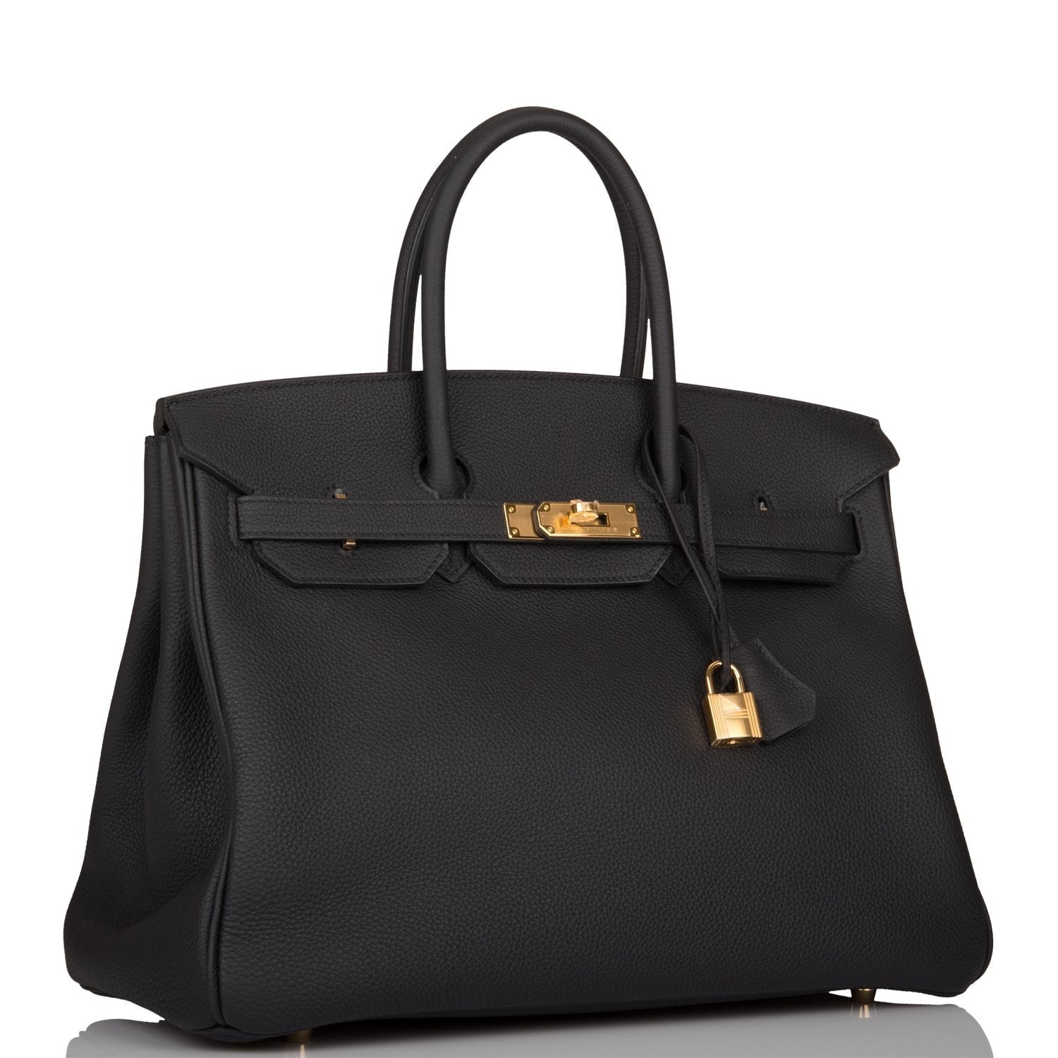 Hermes Birkin Togo Hardware Handbag Black Gold Travel Bag 19