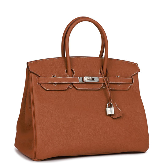 Hermes Birkin Togo Palladium Hardware Handbag Gold Travel Bag Palladium Hardware 4