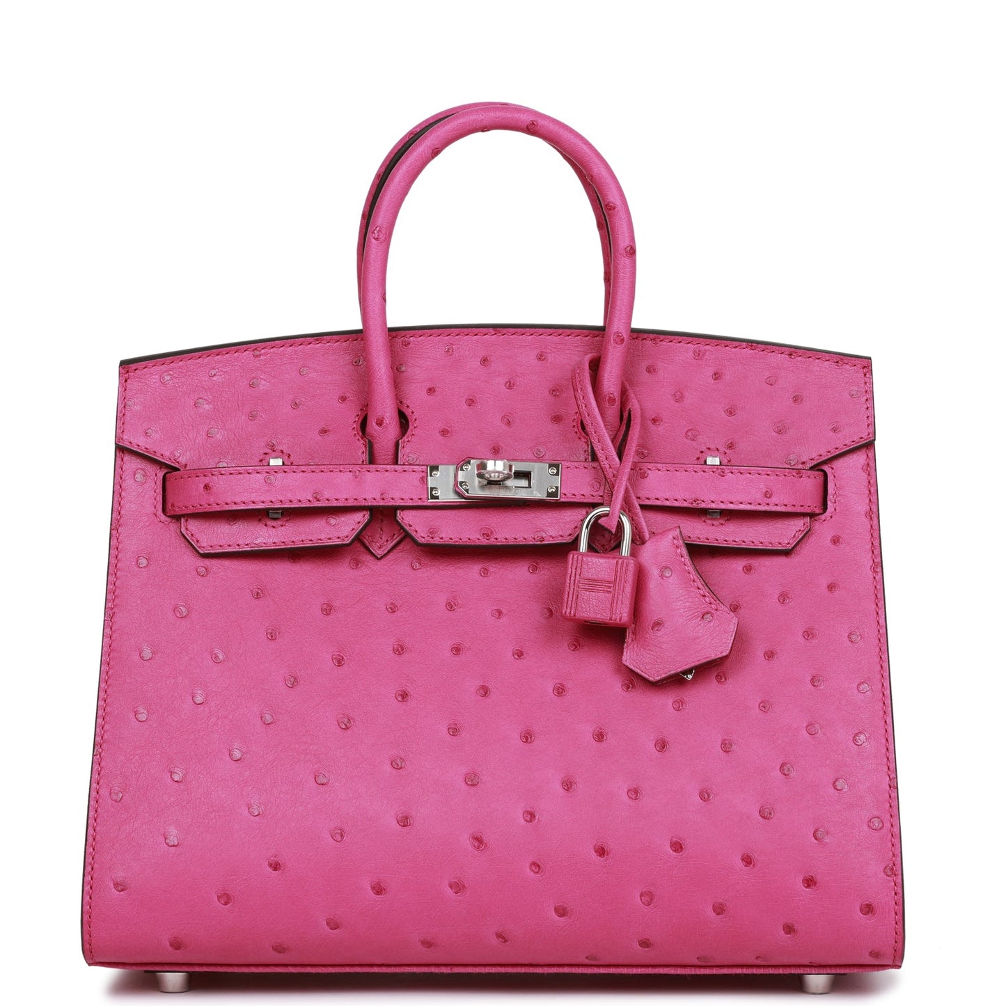 Hermes Birkin Sellier Rose Pourpre Ostrich Palladium Hardware Travel Bag