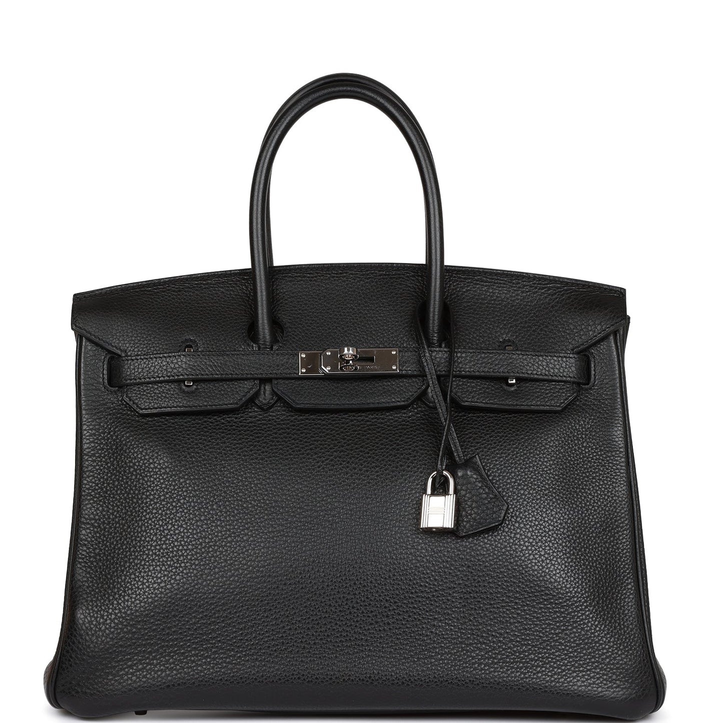 Hermes Birkin Clemence Palladium Hardware Handbag Black Travel Bag
