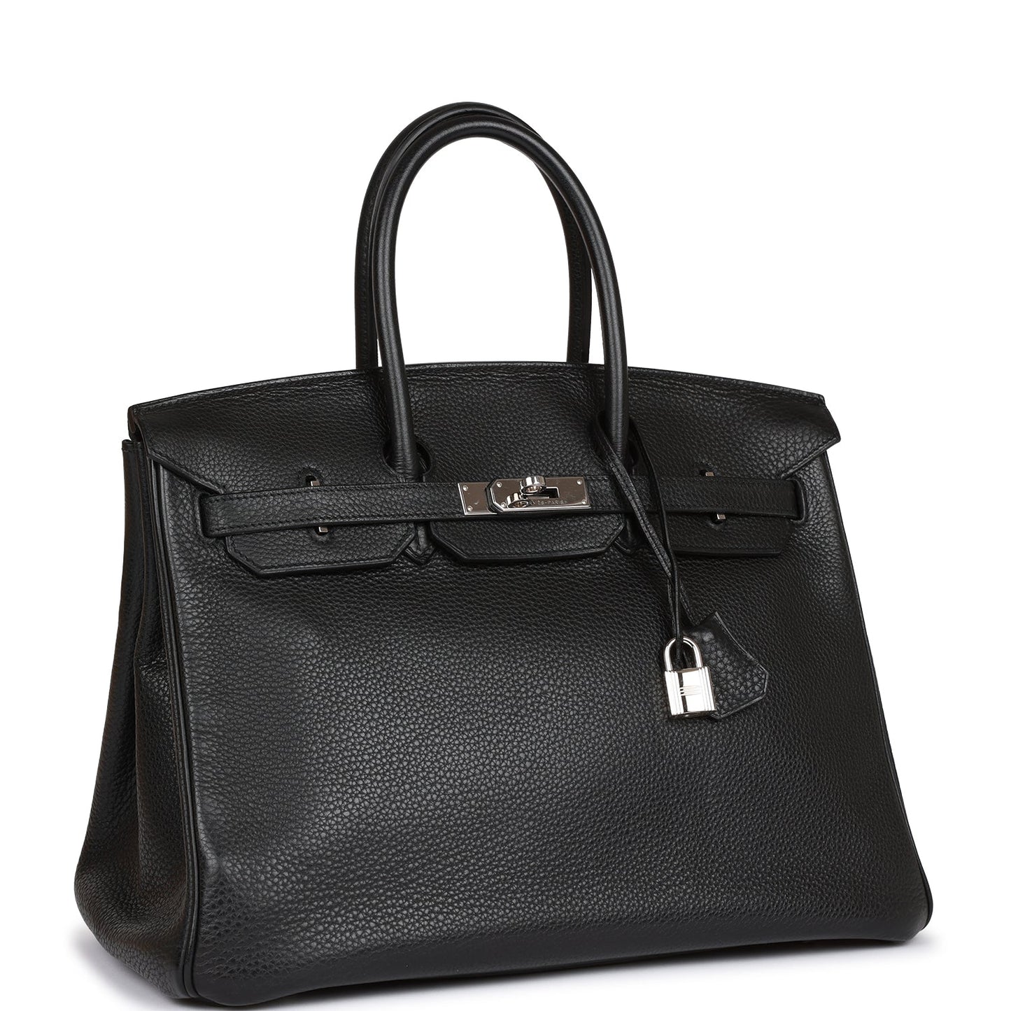 Hermes Birkin Clemence Palladium Hardware Handbag Black Travel Bag