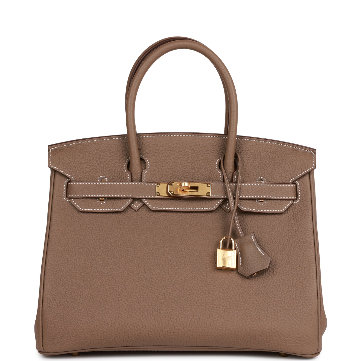 Hermes Birkin Etoupe Togo Hardware Handbag Gold Travel Bag