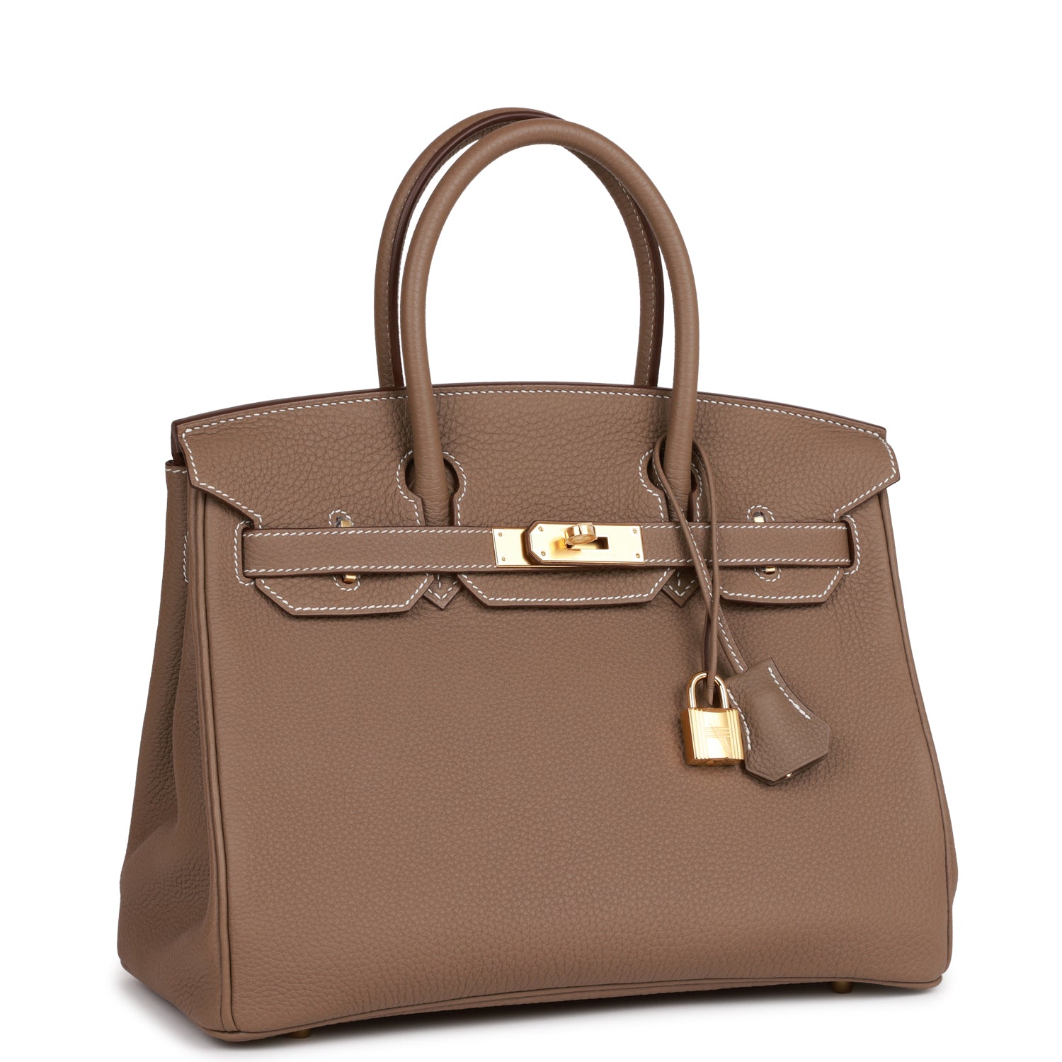 Hermes Birkin Etoupe Togo Hardware Handbag Gold Travel Bag
