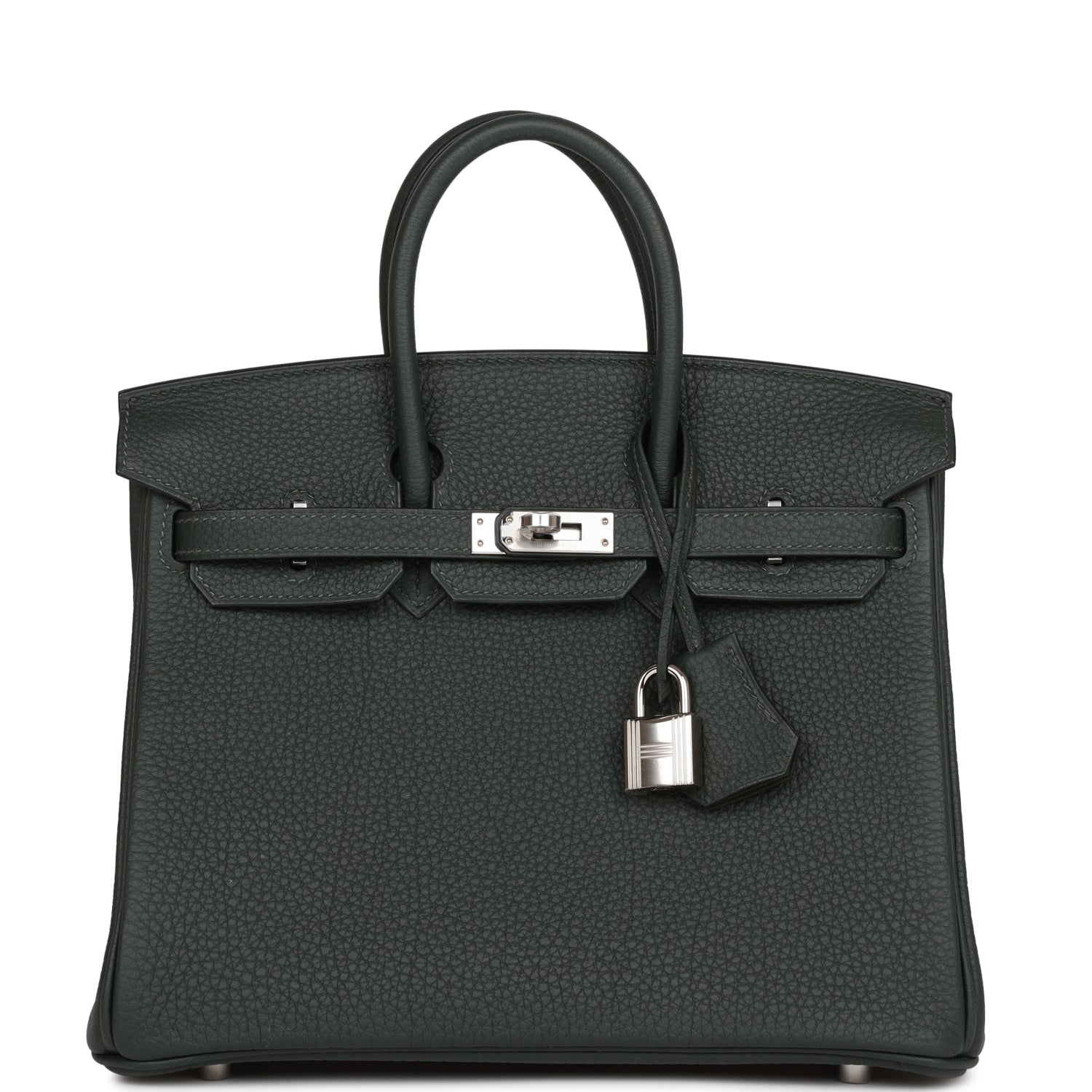 Hermes Birkin Vert Fonce Togo Palladium Hardware Handbag Travel Bag