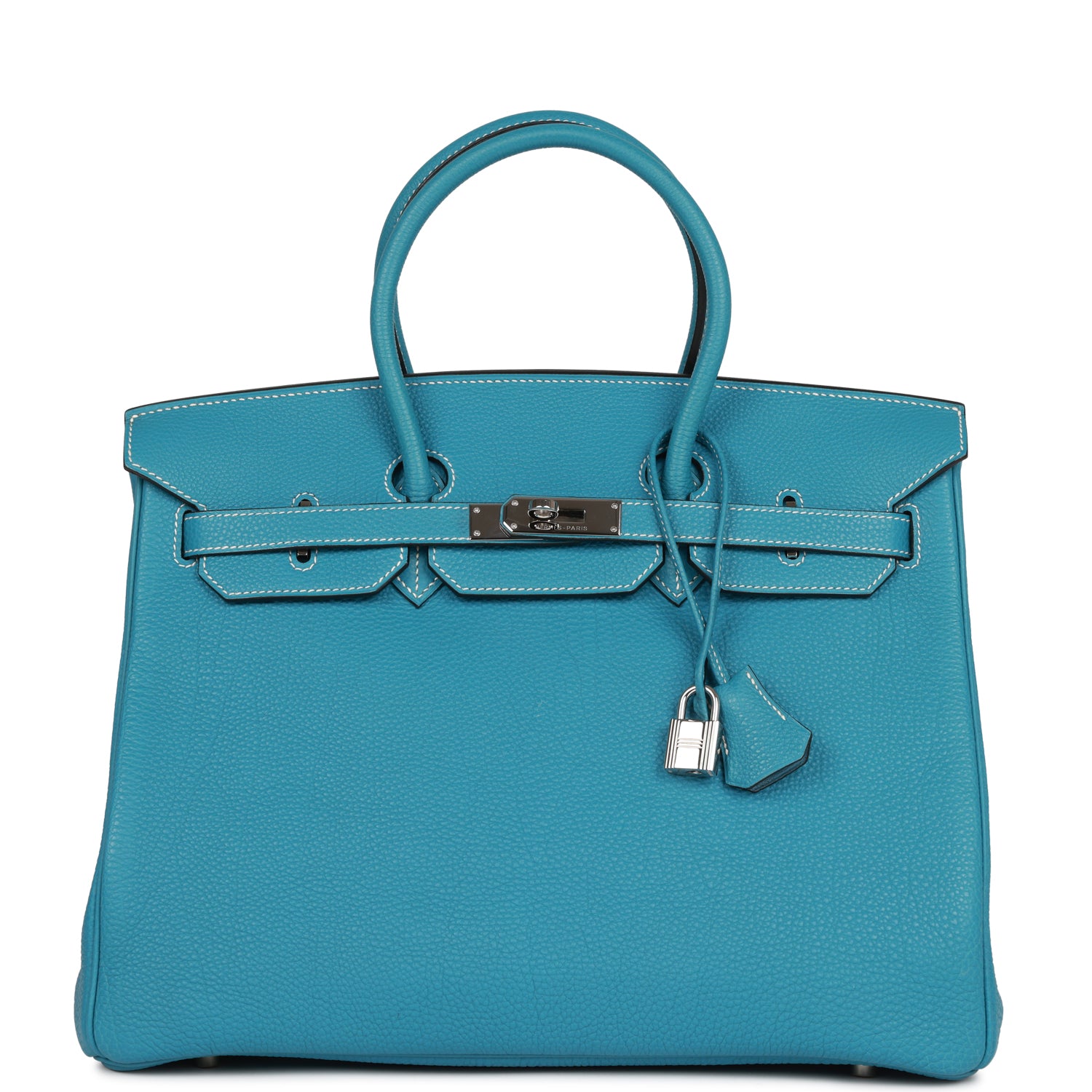 Hermes Birkin Bleu Jean Togo Palladium Hardware Handbag Travel Bag