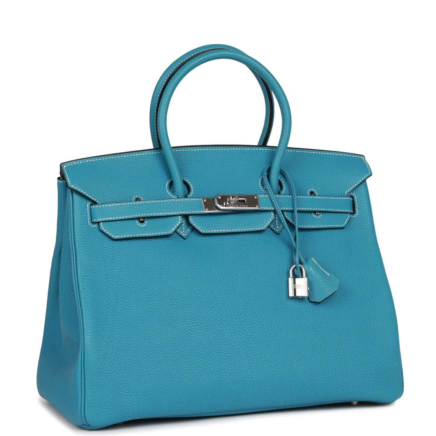Hermes Birkin Bleu Jean Togo Palladium Hardware Handbag Travel Bag
