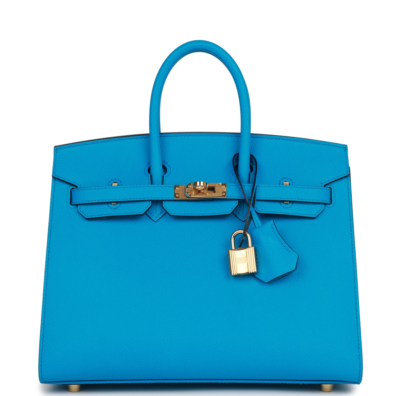 Hermes Birkin Sellier Bleu Frida Epsom Hardware Handbag Gold Travel Bag