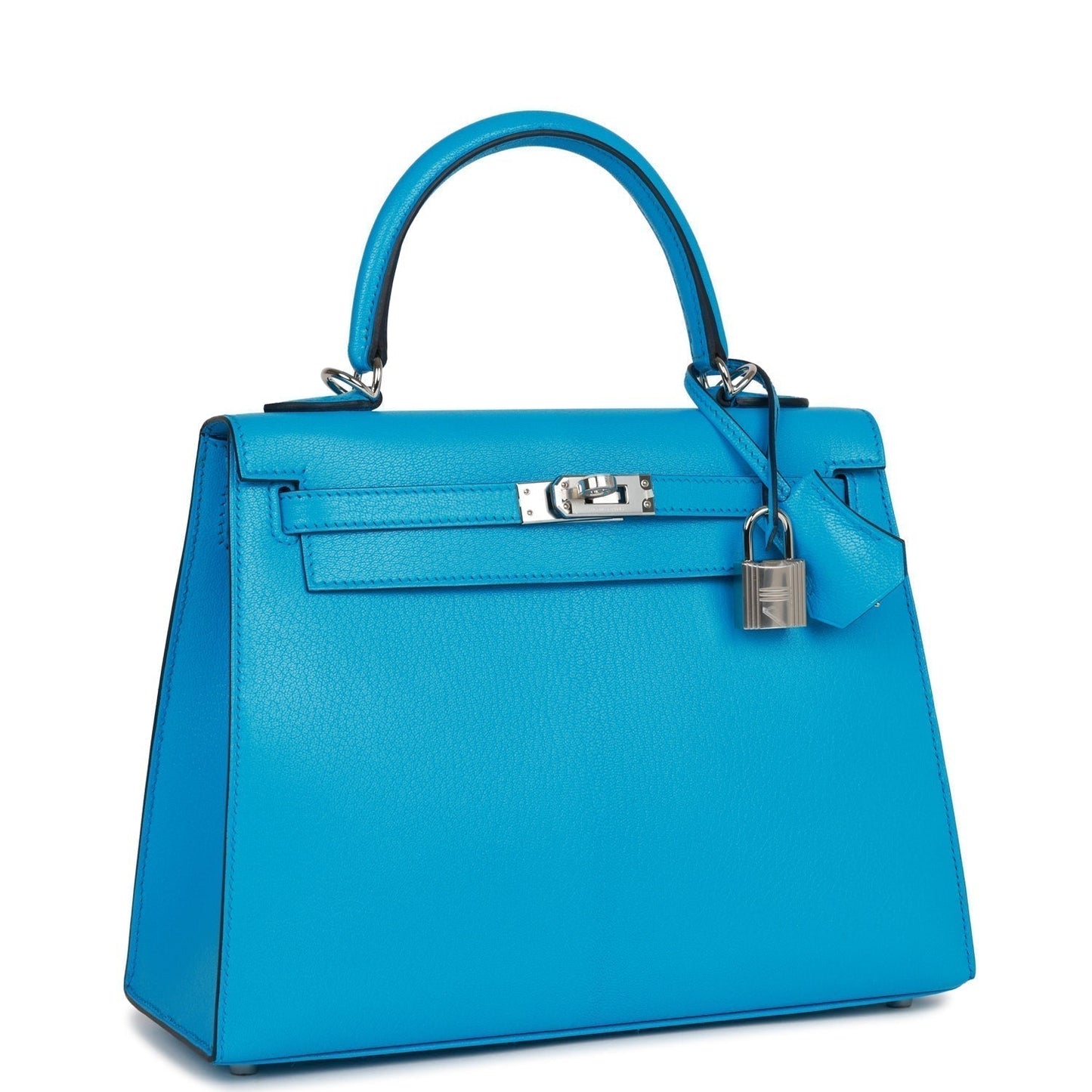 Hermes Kelly Sellier Bleu Frida Chevre Palladium Hardware Travel Bag
