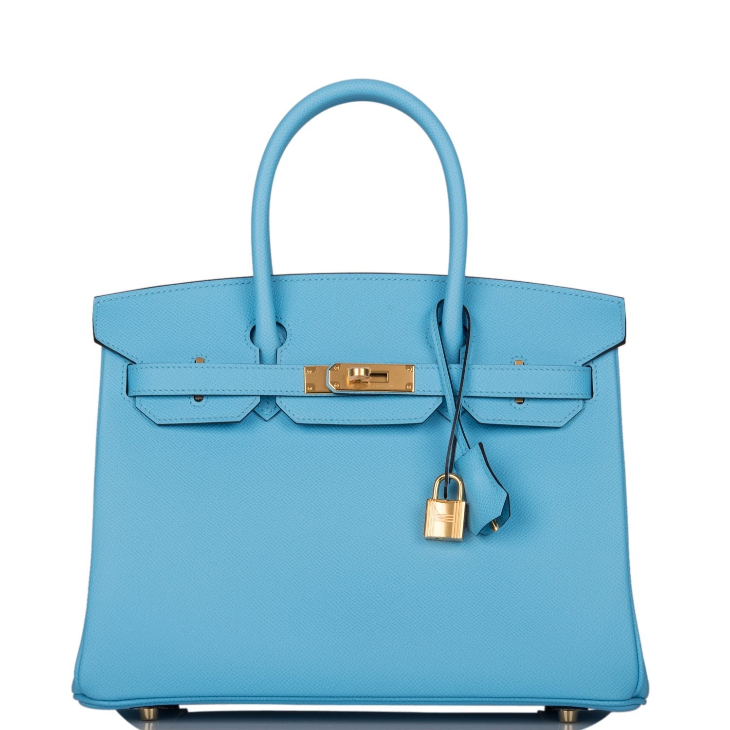 Hermes Birkin Celeste Epsom Hardware Handbag Gold Travel Bag Gold Hardware