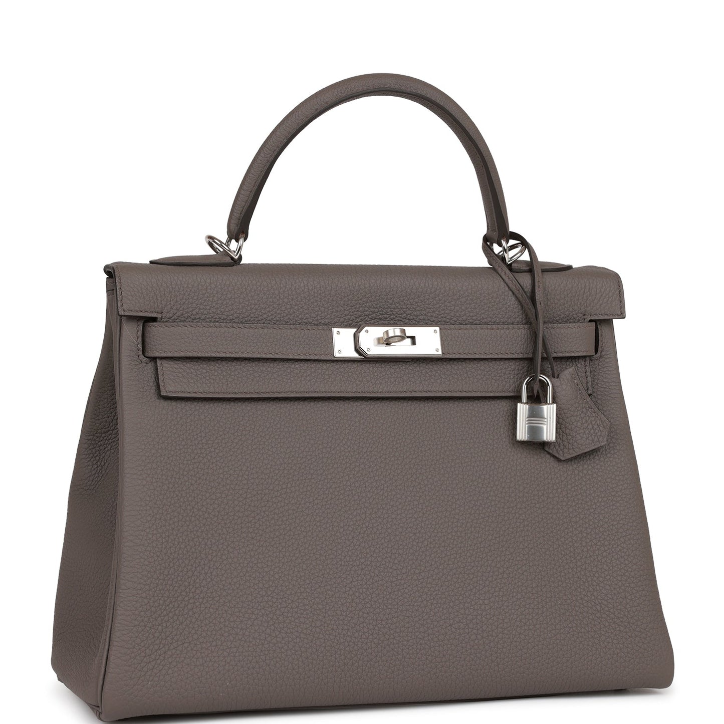 Hermes Kelly Retourne Etain Togo Palladium Hardware Handbag Travel Bag