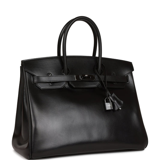 Hermes Birkin So Box Hardware Handbag Black Travel Bag