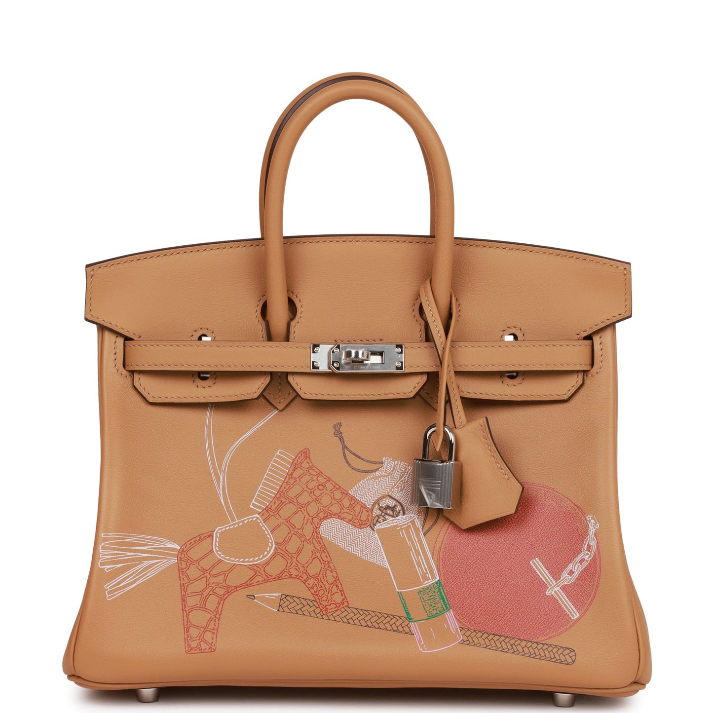 Hermes Birkin Out Biscuit Swift Palladium Hardware Handbag Travel Bag