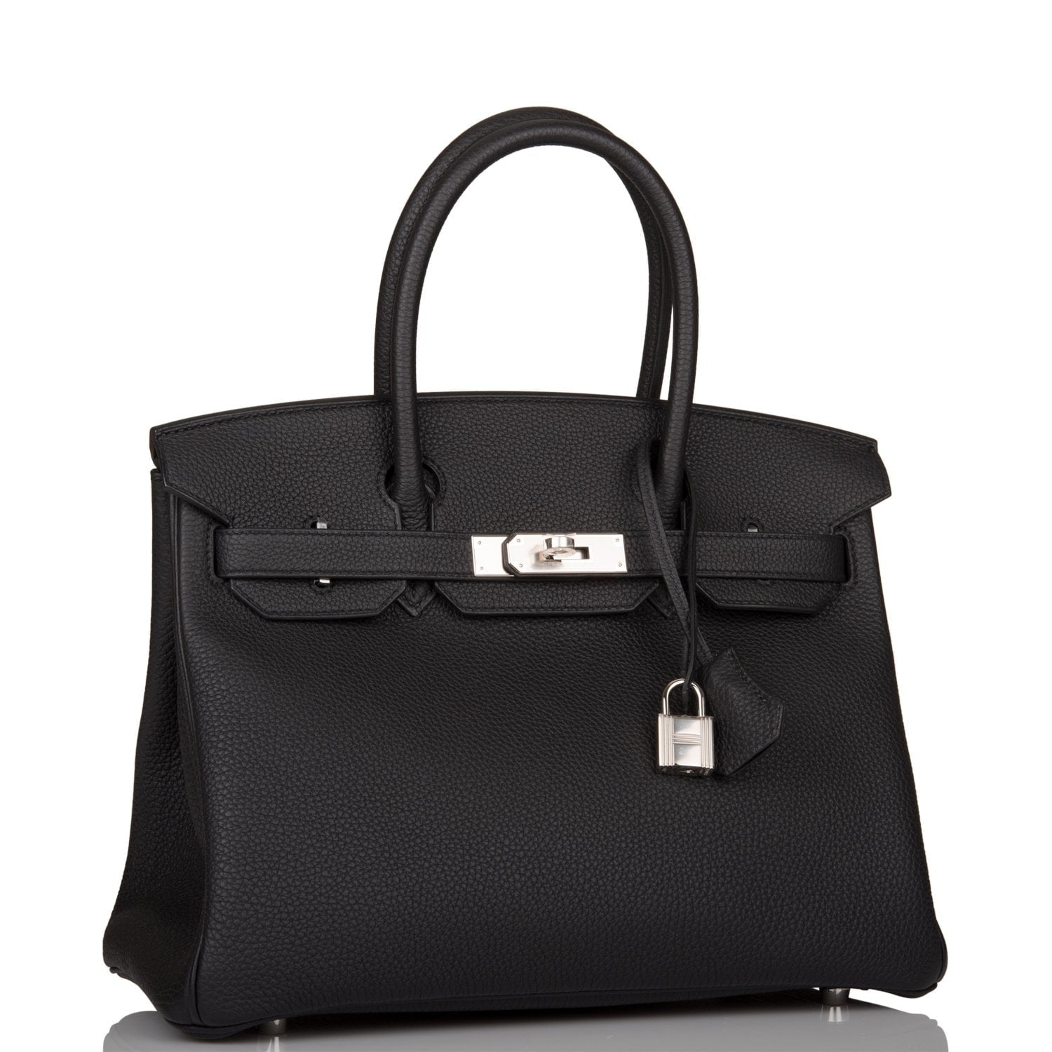 Hermes Birkin Togo Palladium Hardware Handbag Black Travel Bag 23
