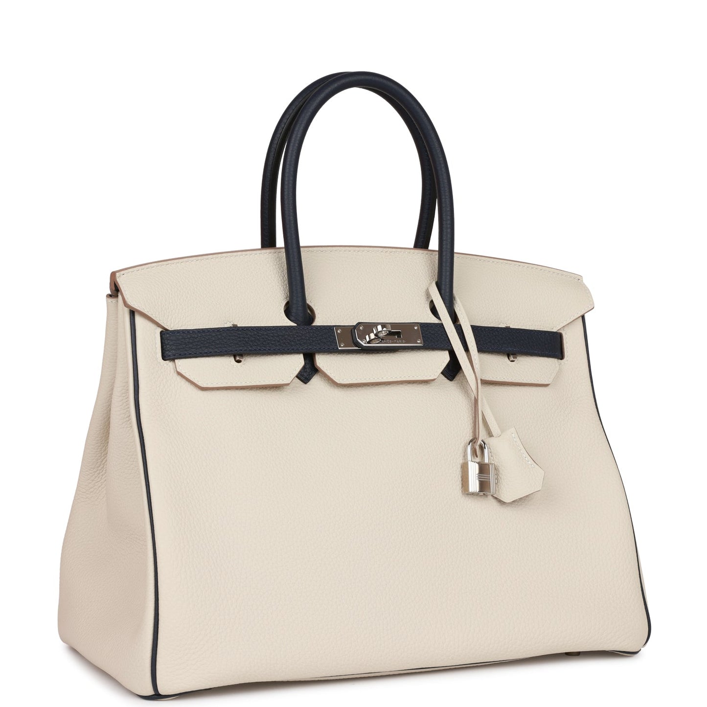 Hermes Special Order Hss Birkin Craie And Bleu Nuit Travel Bag
