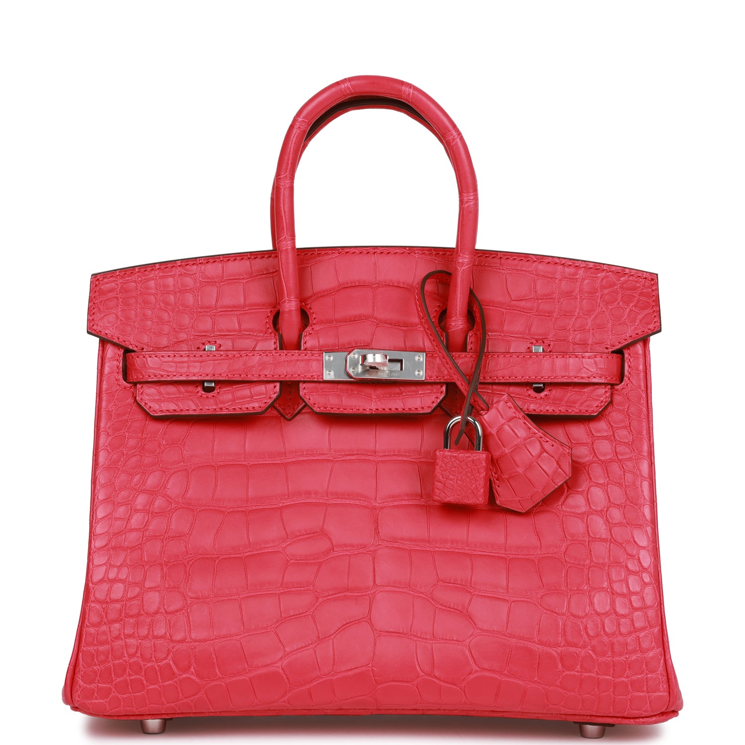 Hermes Birkin Rose Extreme Matte Alligator Palladium Hardware Travel Bag