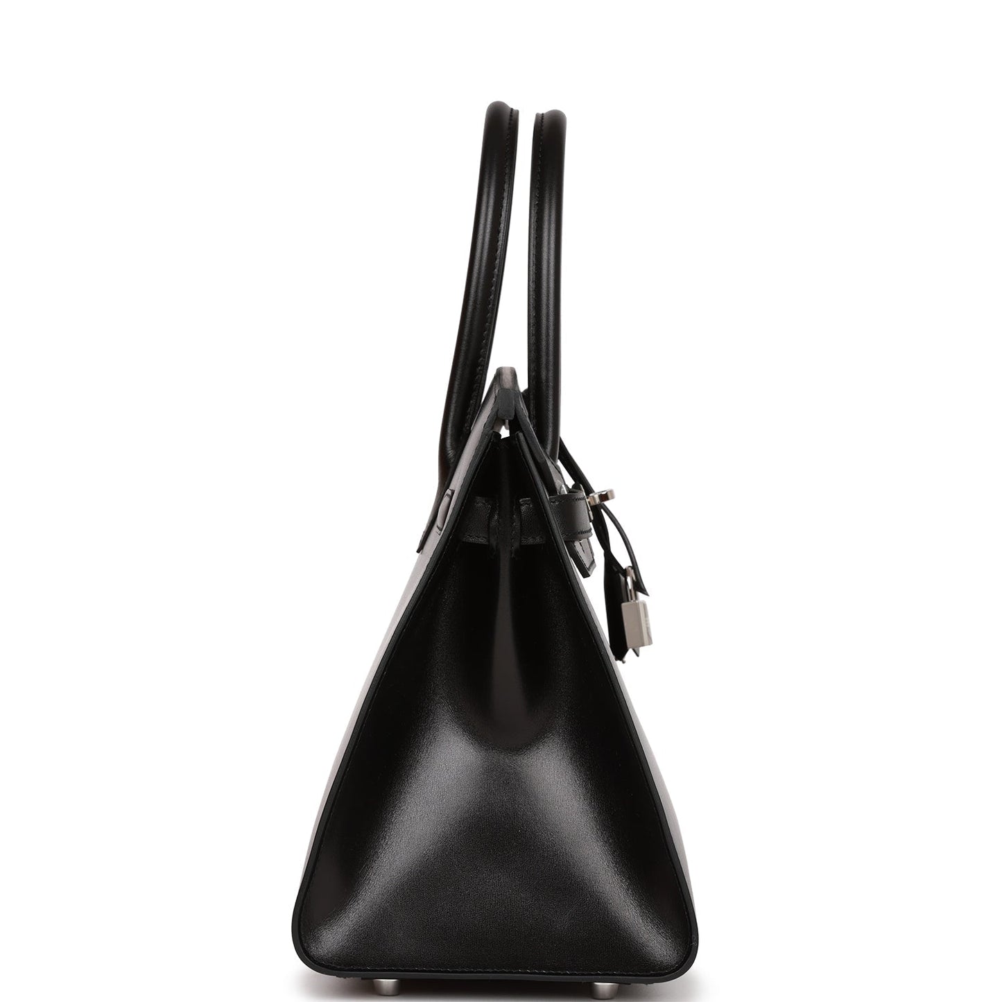 Hermes Birkin Sellier Box Palladium Hardware Handbag Black Travel Bag