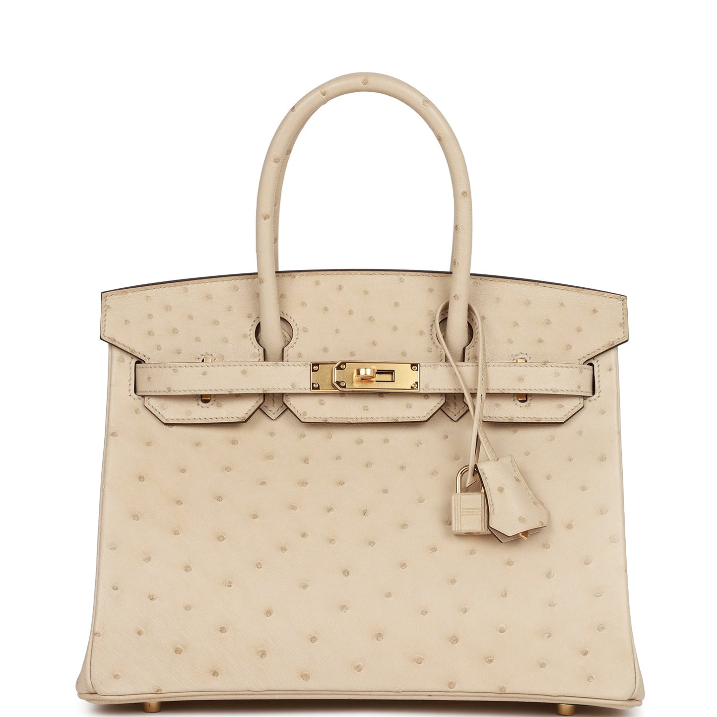 Hermes Birkin Parchemin Ostrich Hardware Handbag Gold Travel Bag