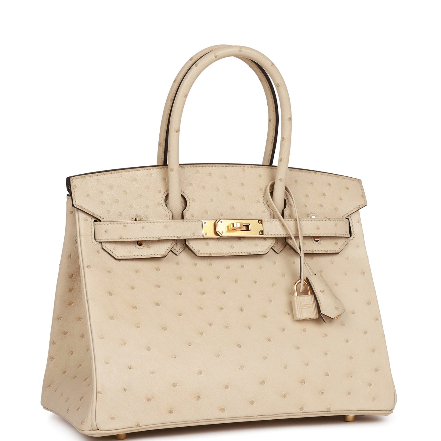 Hermes Birkin Parchemin Ostrich Hardware Handbag Gold Travel Bag