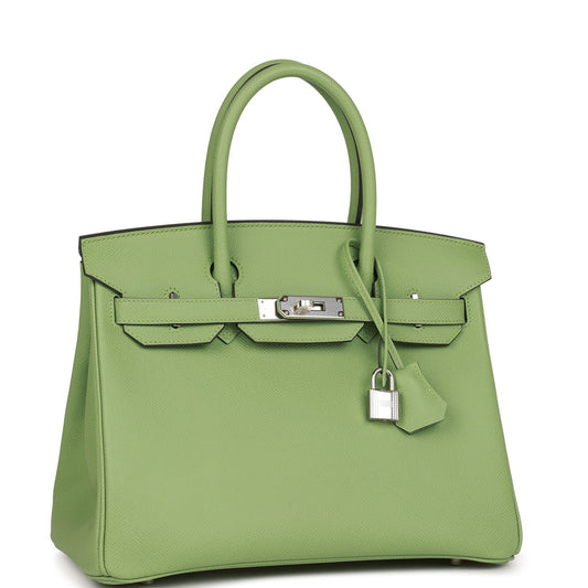 Hermes Birkin Vert Criquet Epsom Palladium Hardware Handbag Travel Bag