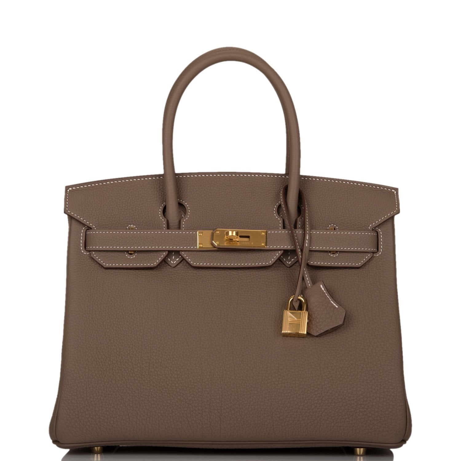 Hermes Birkin Etoupe Togo Hardware Handbag Gold Travel Bag 9