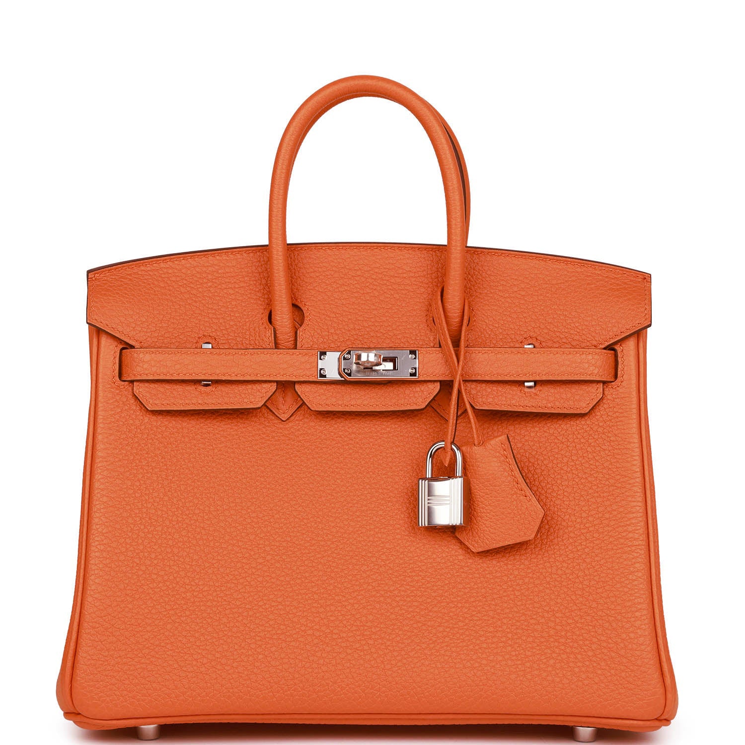 Hermes Birkin Orange Togo Palladium Hardware Handbag Travel Bag