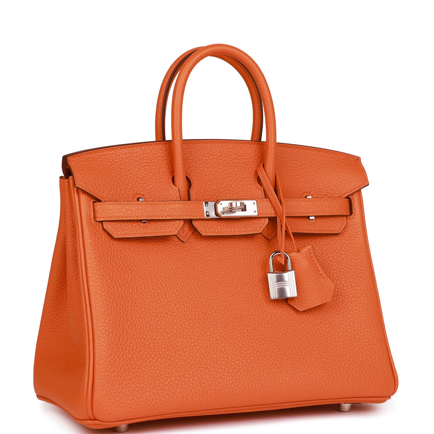 Hermes Birkin Orange Togo Palladium Hardware Handbag Travel Bag