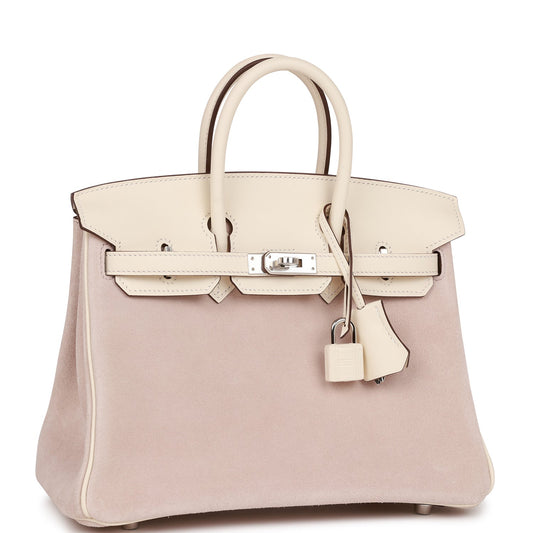 Hermes Birkin Glycine Grizzly And Nata Swift Palladium Hardware Travel Bag