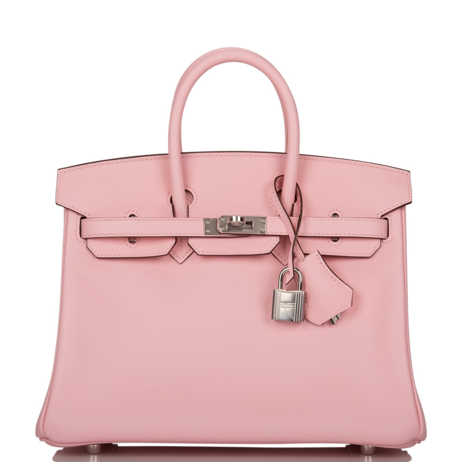 Hermes Birkin Rose Sakura Swift Palladium Hardware Handbag Travel Bag Palladium Hardware