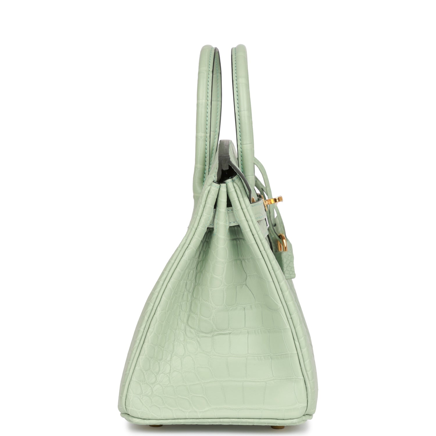 Hermes Birkin Vert Eau Matte Alligator Hardware Handbag Gold Travel Bag