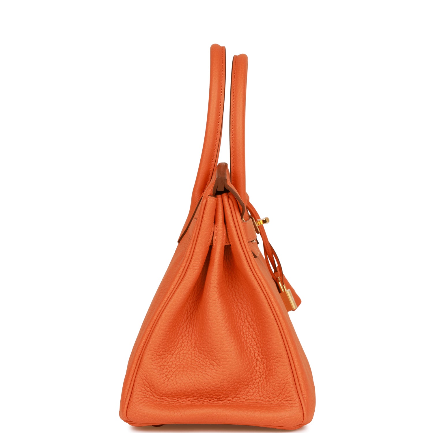 Hermes Birkin Clemence Hardware Handbag Gold Orange Travel Bag Clemence Gold Hardware
